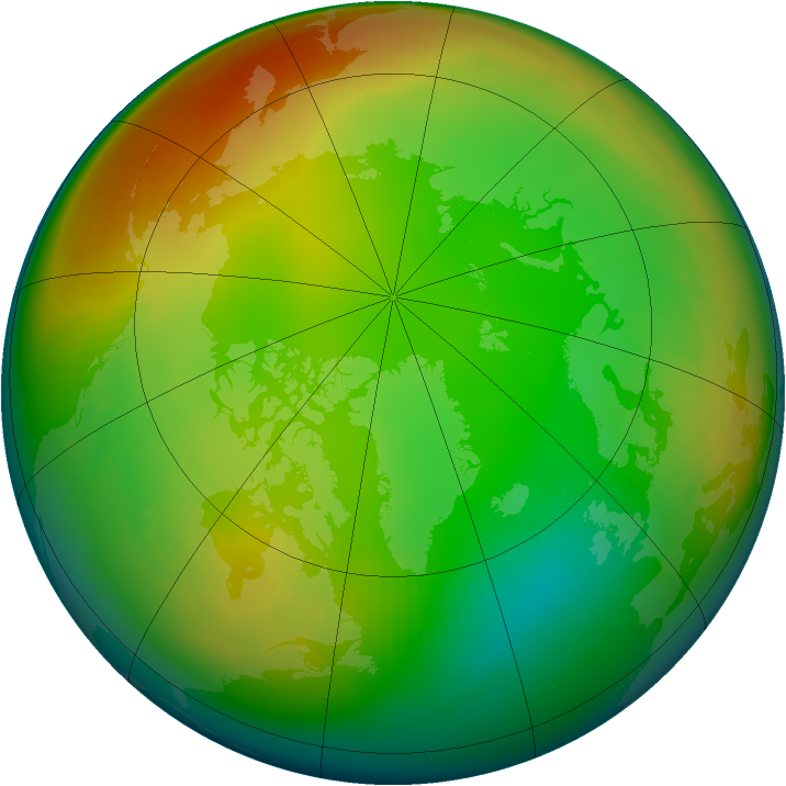 Arctic ozone map for January 1981